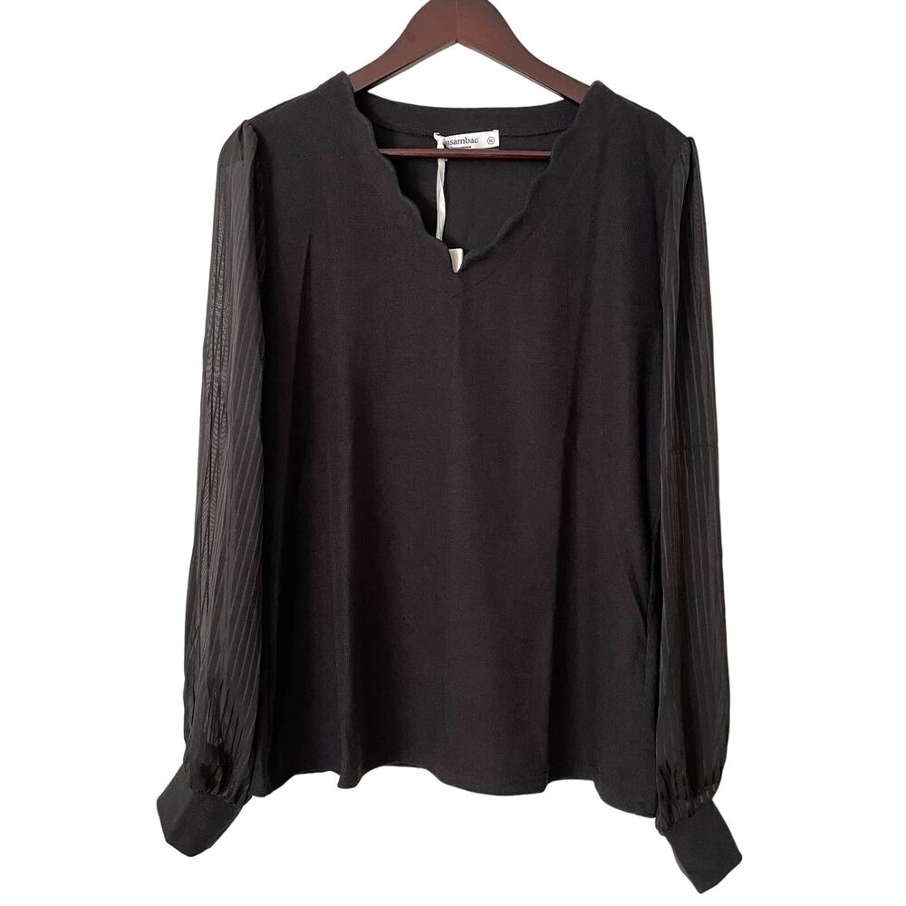 Sheer sleeve sweater